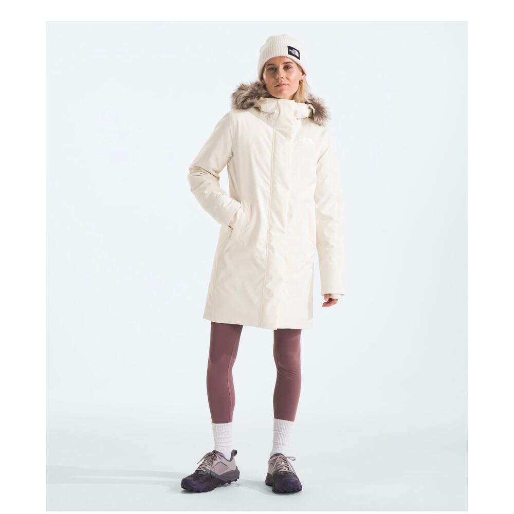 The North Face Arctic Parka Faux Fur Hood - Cream, Medium